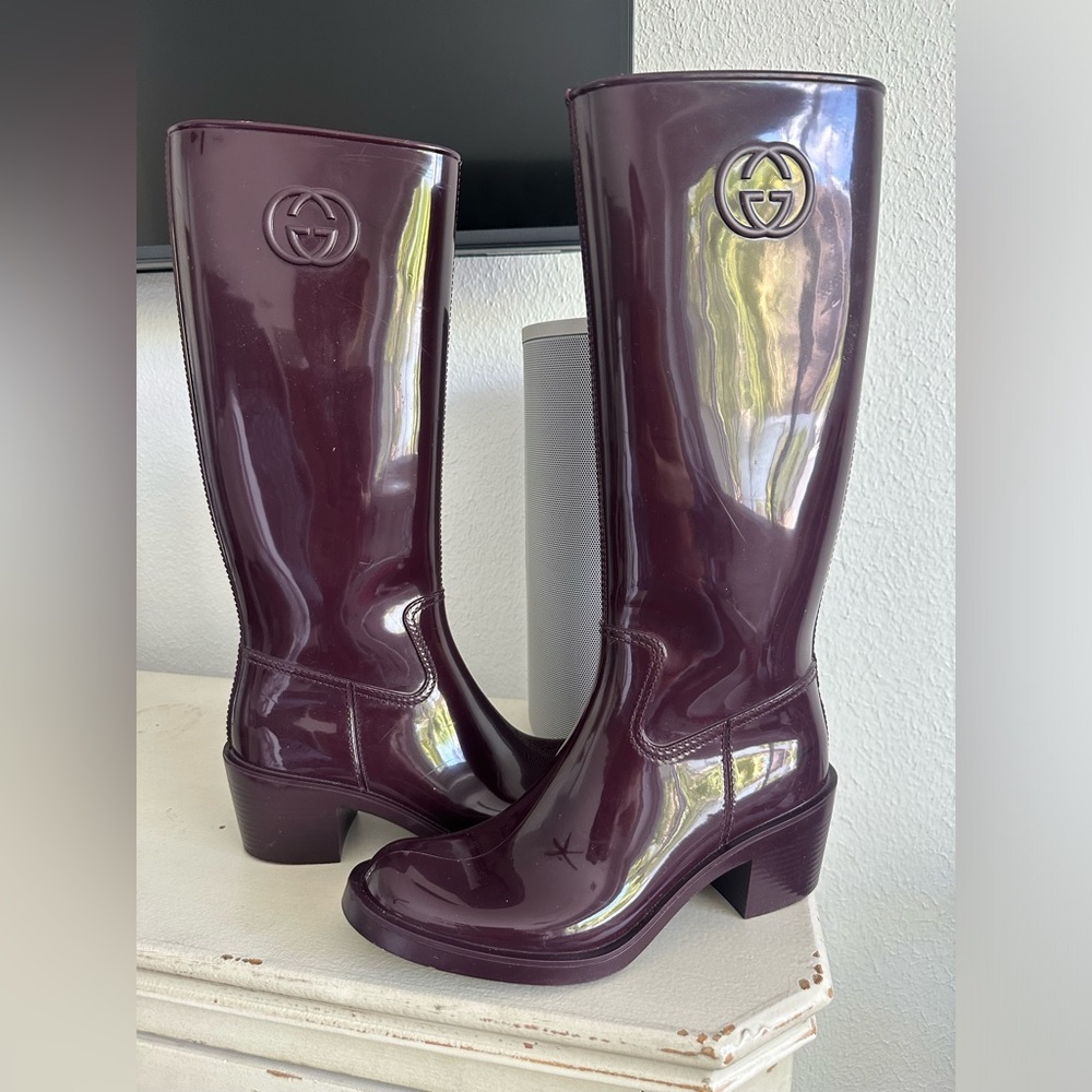 GUCCI GG HIGH RAIN BOOTS SIZE 38